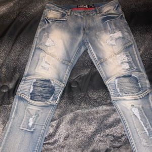 Biker style jeans